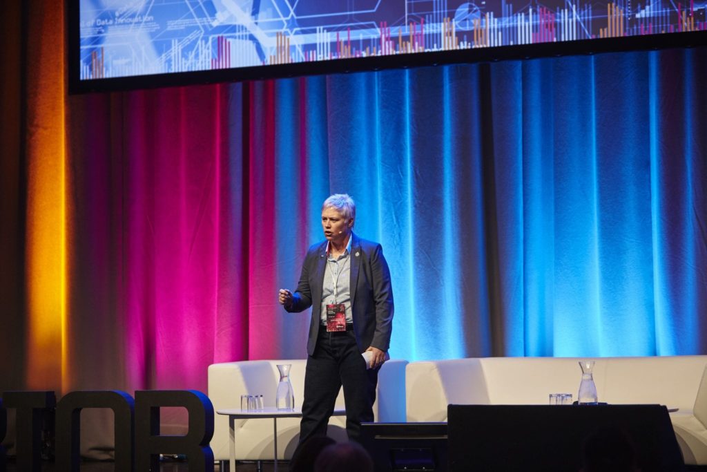 Gillan Docherty presenting