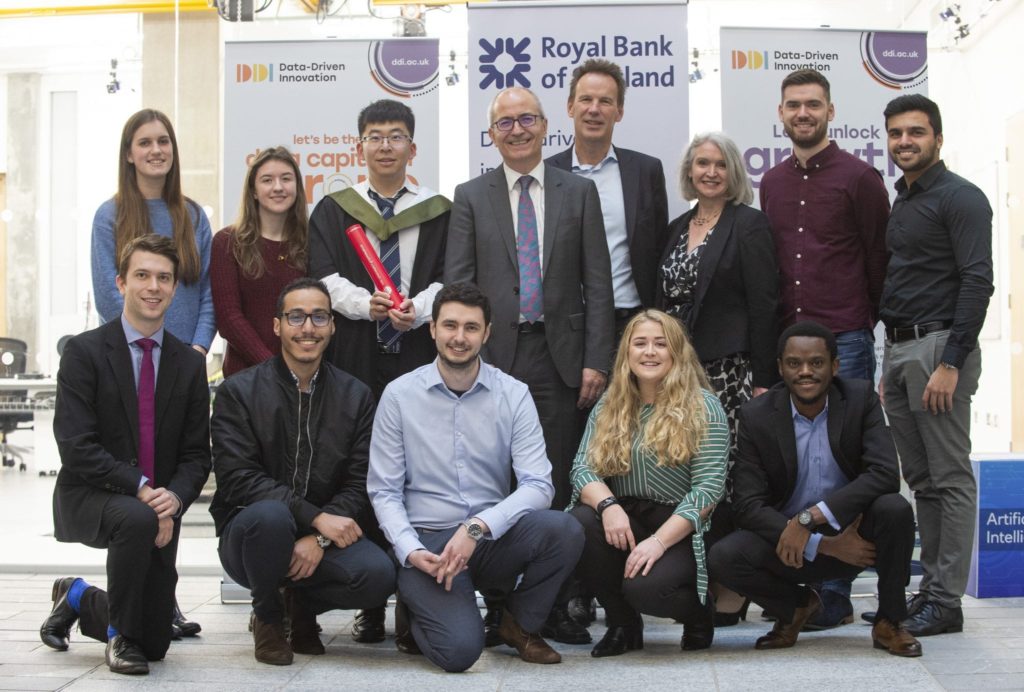 Members of the bank’s graduate recruitment scheme with Prof Charlie Jeffery, Frank Meere & Prof Jane Hillston