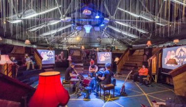 Musicians play in pianodrome