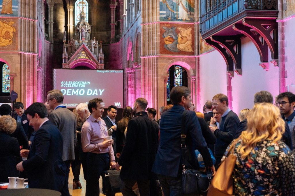 People at the AI & Blockchain Accelerator demo day