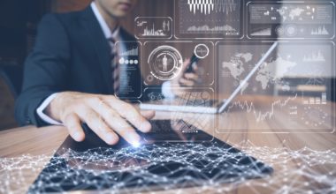 businessman using tablet PC