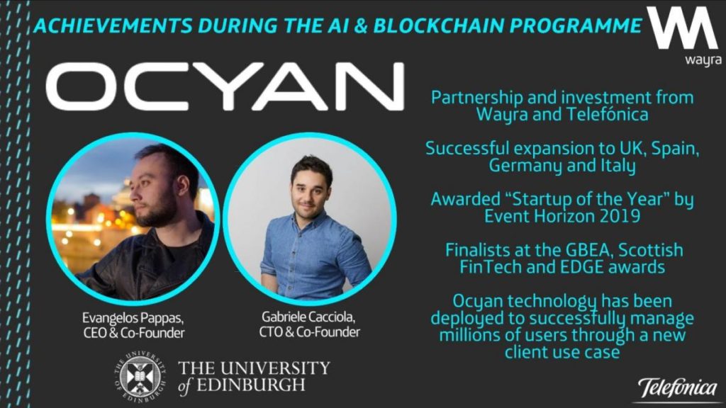Ocyan's achievements during the AI & Blockchain Programme