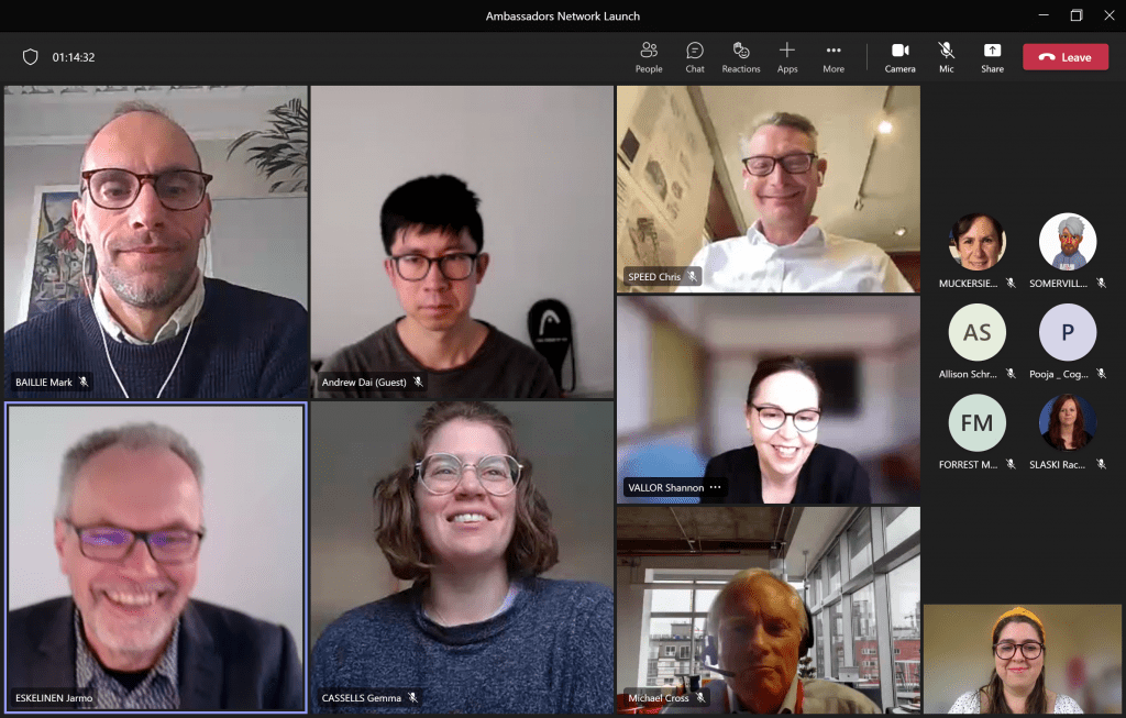 picture of the virtual meeting of the DDI amabassador network