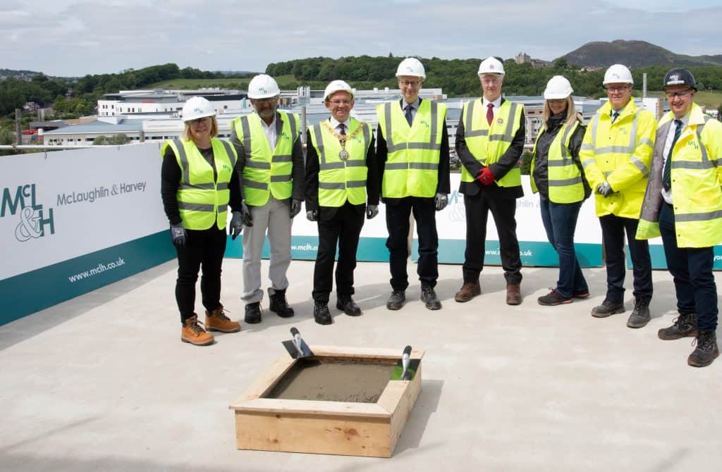Guests at the Usher Institute topping out ceremony on 7 June 2022