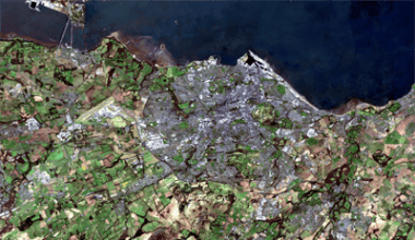Image of Edinburgh generated from European Space Agency data by Dave McKay at EPCC