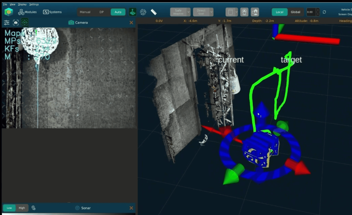 Image from Frontier Robotics’ Autonomous Underwater Inspection Payload technology